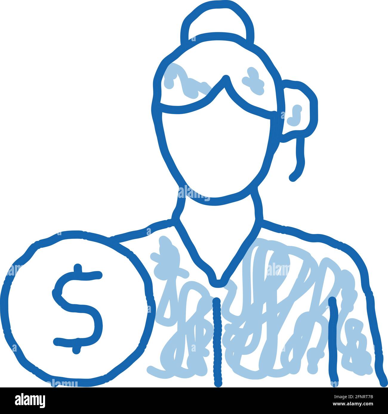 businesswoman profession doodle icon hand drawn illustration Stock ...