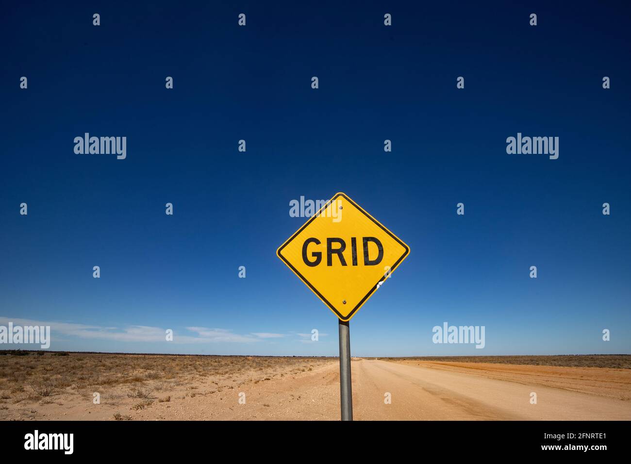 Grid road sign in outback New South Wales Australia . Stock Photo