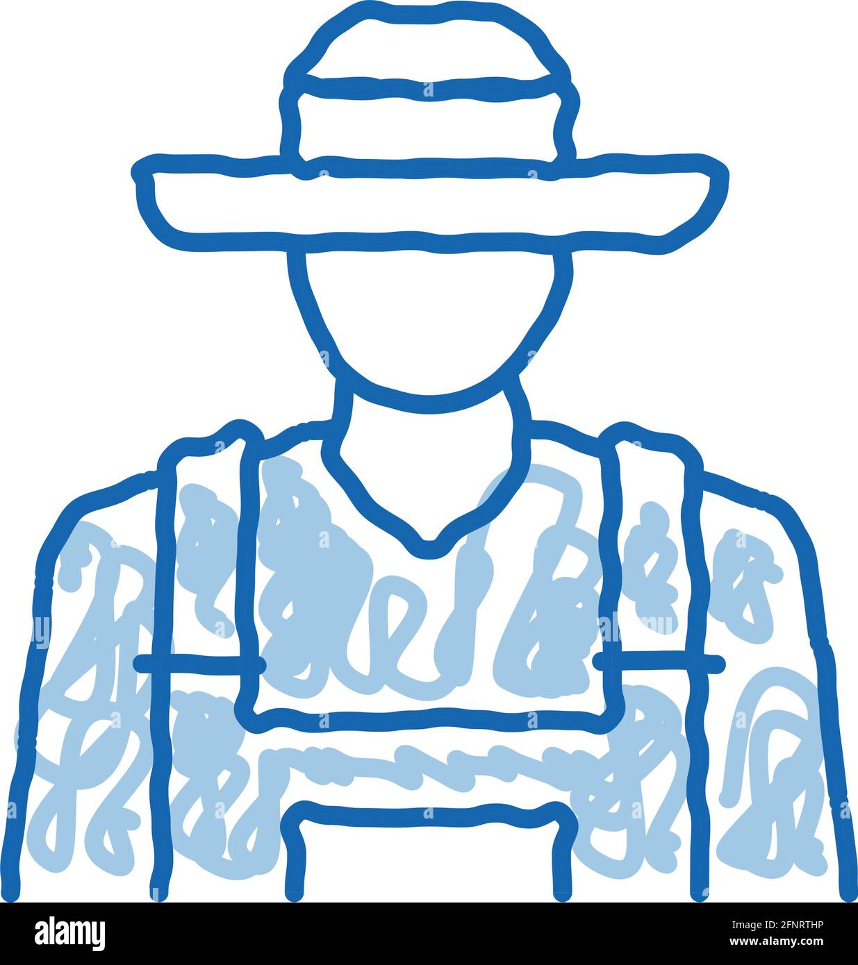 farmer profession doodle icon hand drawn illustration Stock Vector ...