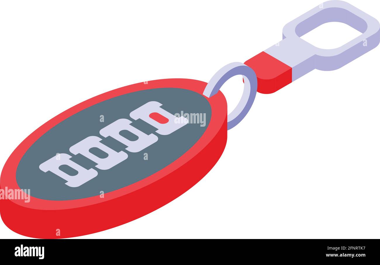 Smart car key mobile icon. Isometric of Smart car key mobile vector ...