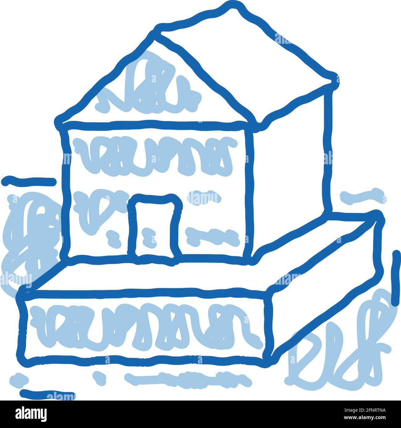 house on foundation doodle icon hand drawn illustration Stock Vector ...