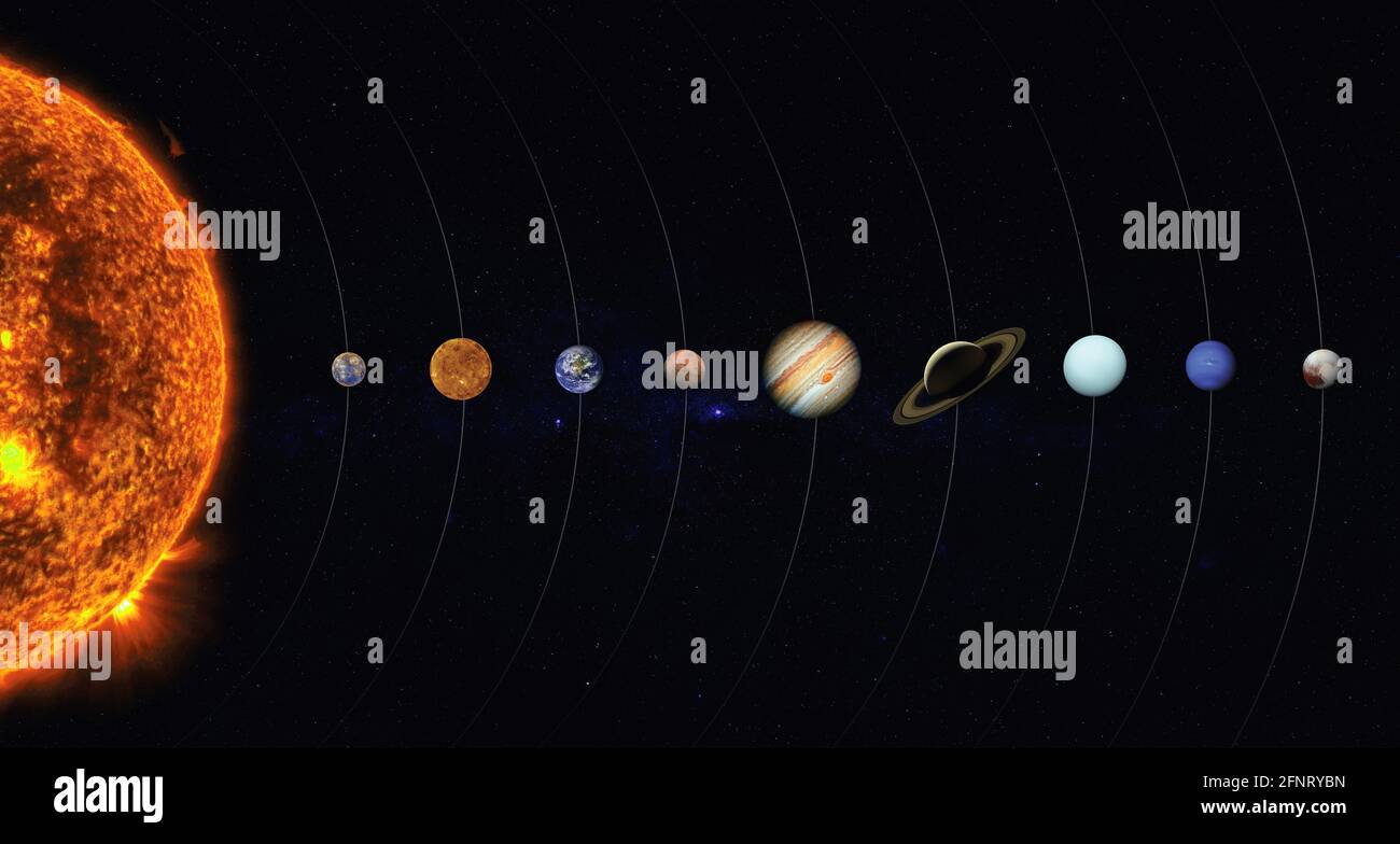 Solar system. Elements of this image furnished by NASA Stock Photo Alamy