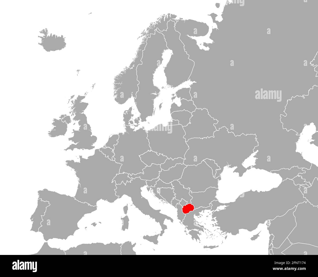 Europe Map North Macedonia Map Of North Macedonia In Europe Stock Photo - Alamy