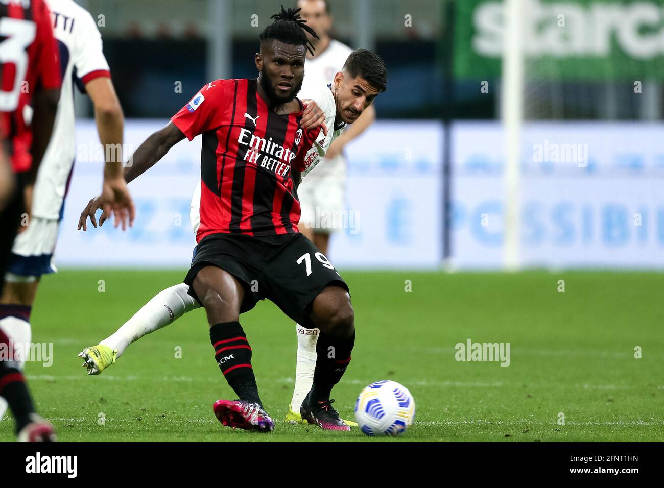 MILAN, ITALY - MAY 16: Kessie of AC Milan and Simone Pinna of Calcio during the Serie A match between Milan and Cagliari Calcio at Stock Photo - Alamy