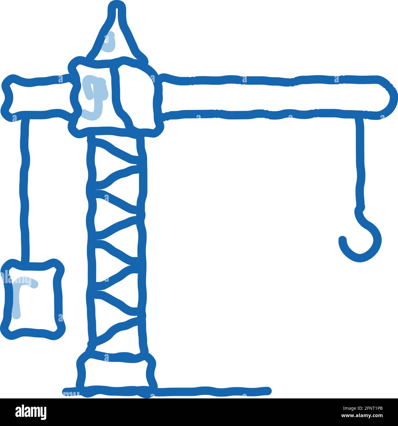 crane construction doodle icon hand drawn illustration Stock Vector ...