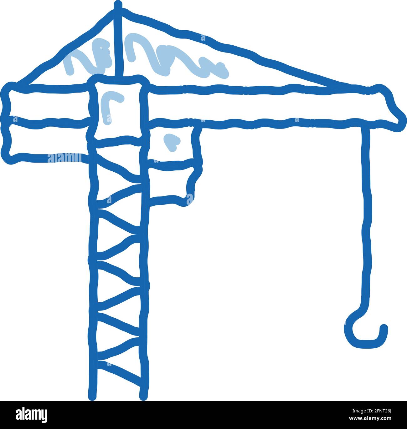engineering crane doodle icon hand drawn illustration Stock Vector ...
