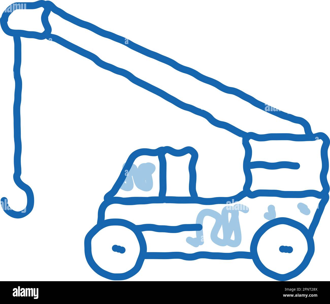 machinery crane doodle icon hand drawn illustration Stock Vector Image ...