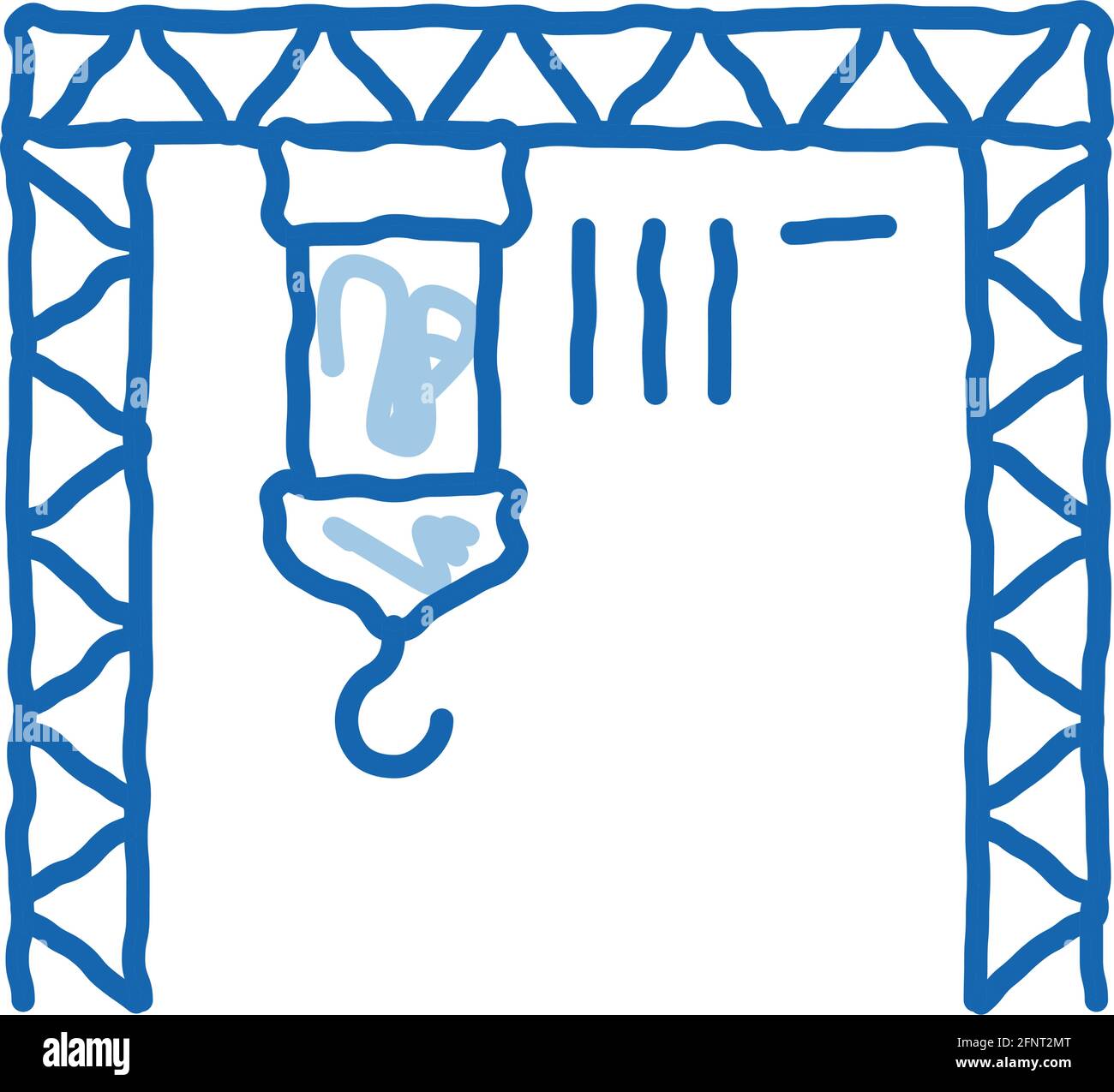 industrial crane doodle icon hand drawn illustration Stock Vector Image ...