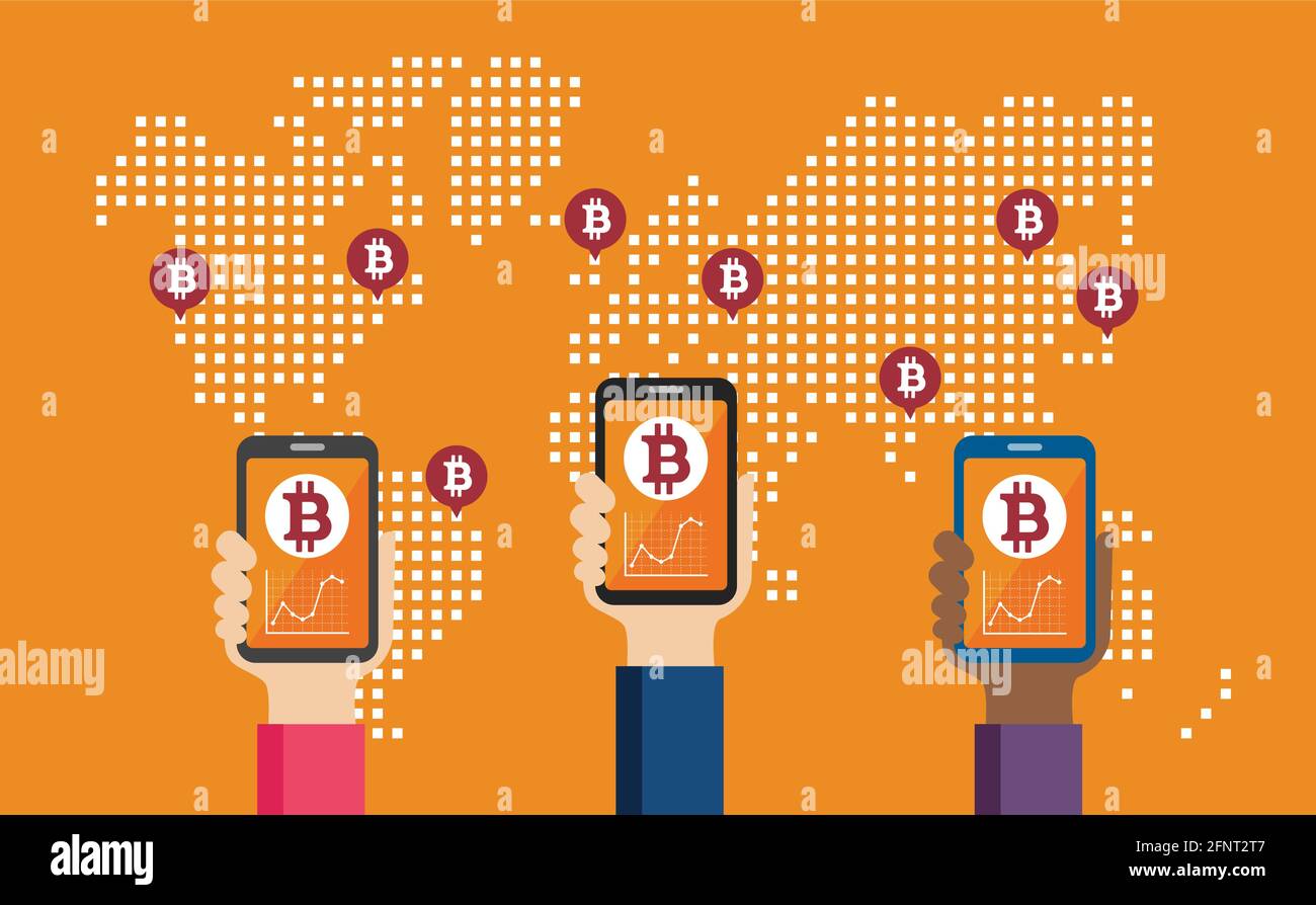 Bitcoin (cryptocurrency) concept vector banner illustration Stock ...