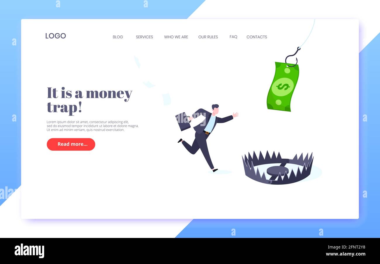Fishing money chase business concept with businessman running after dangling dollar and trying to catch it. Stock Vector
