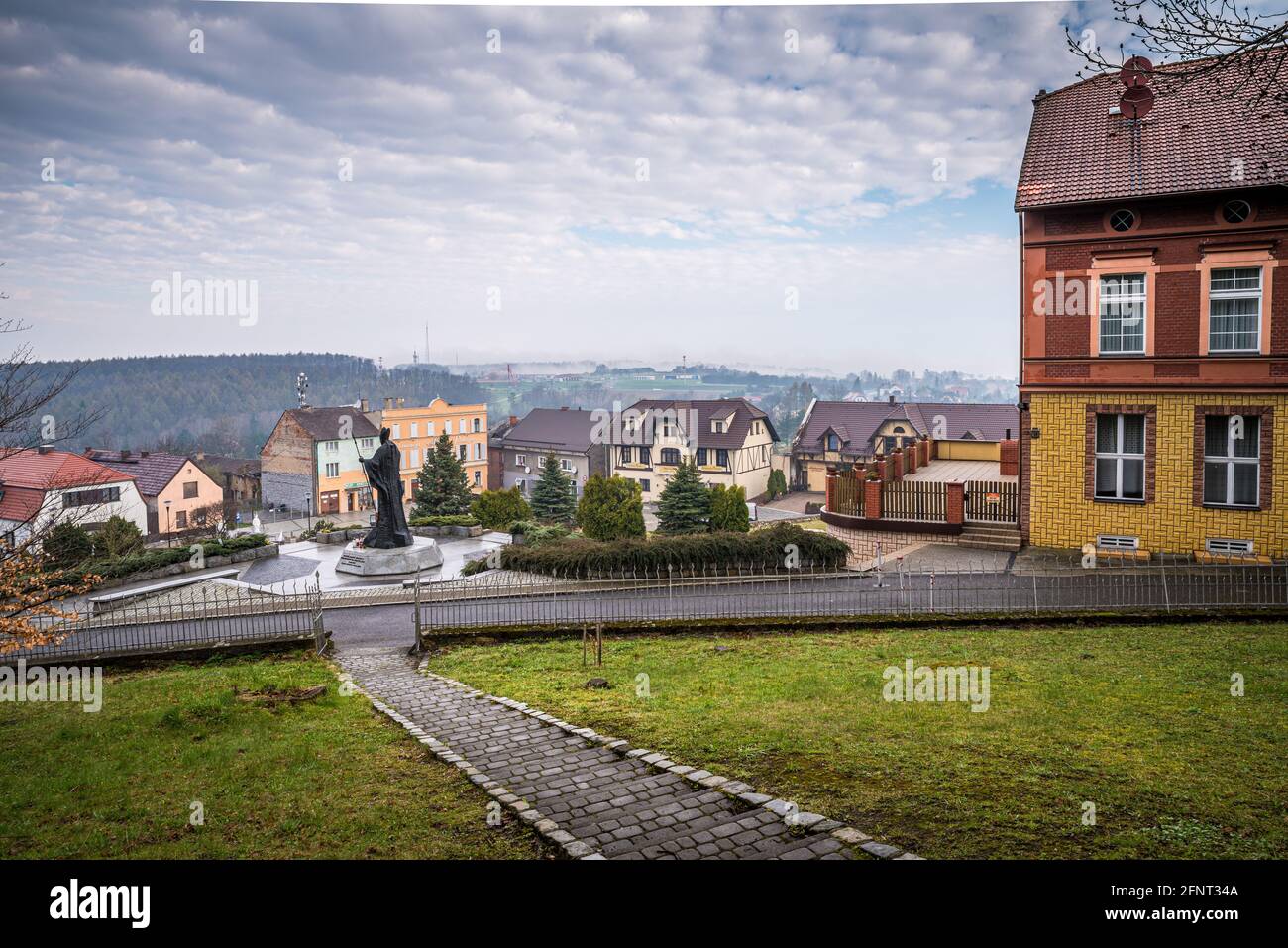 Cityscape near the Sanctuary on St. Anna in the Opole Voivodeship, Poland Stock Photo