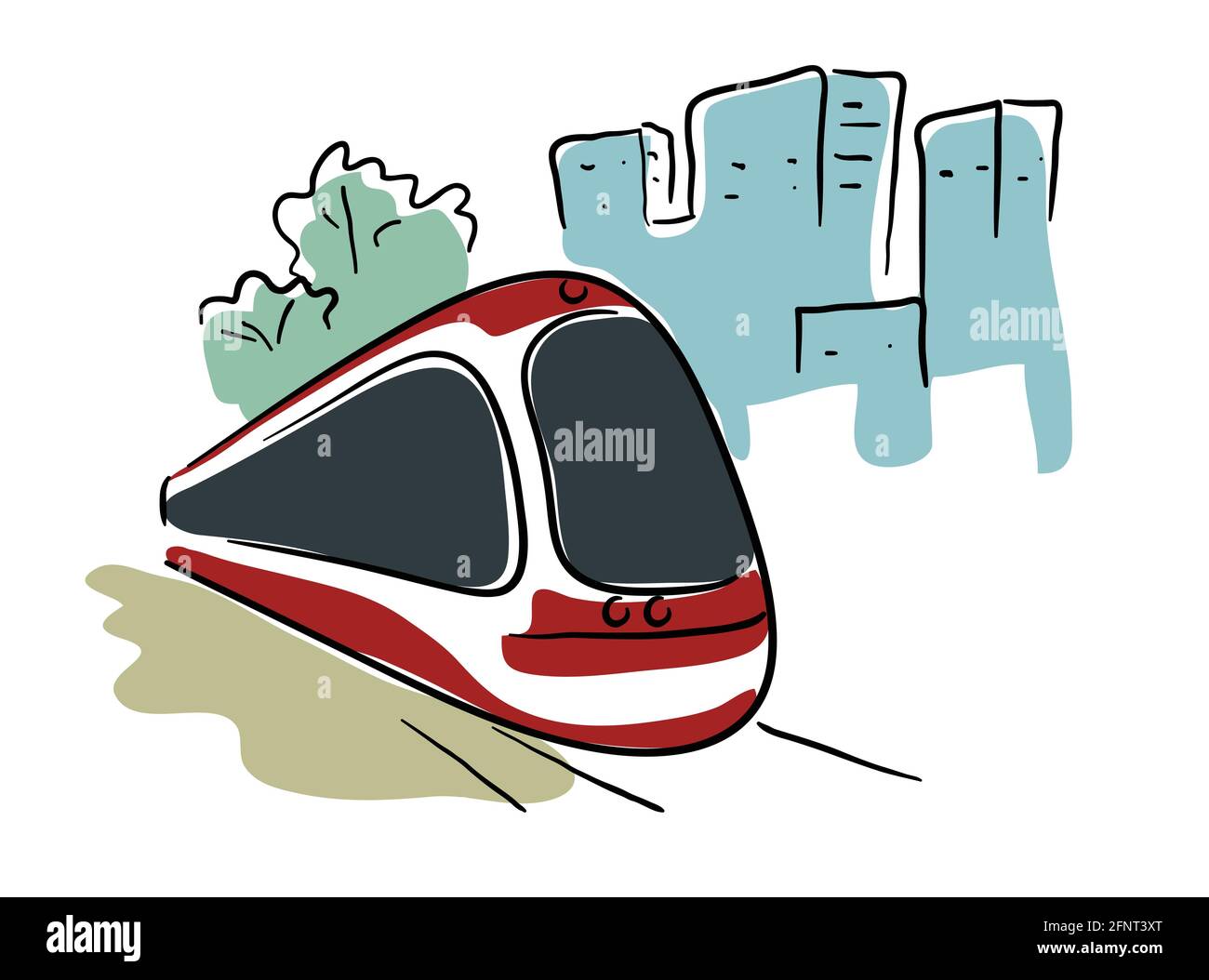 Urban train Illustration vector city scape Stock Vector Image & Art - Alamy