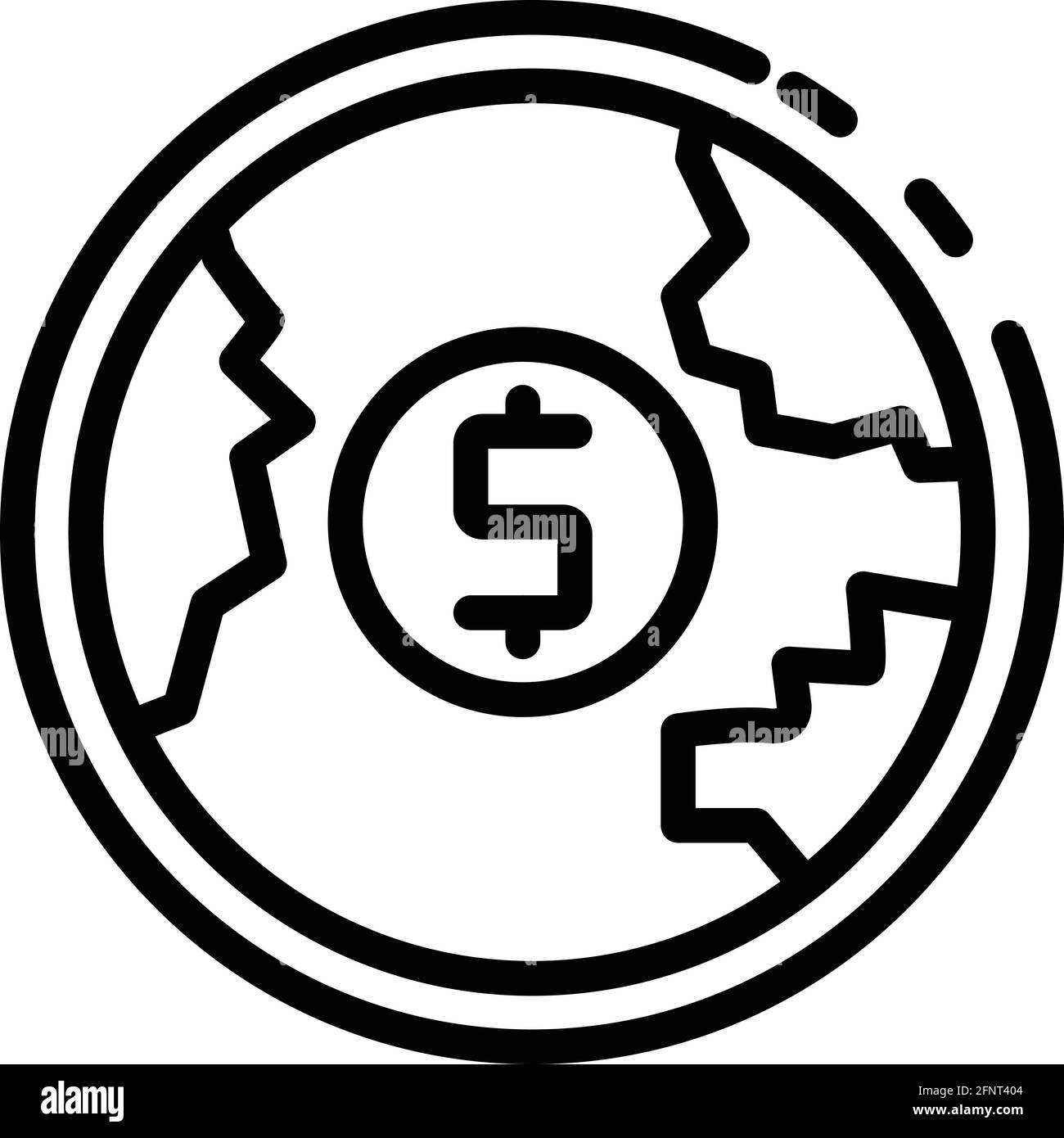 World currency icon. Outline World currency vector icon for web design ...