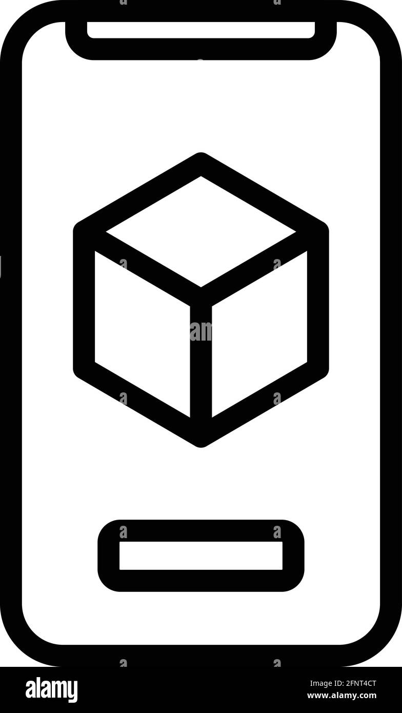Square vr icon. Outline Square vr vector icon for web design isolated on white background Stock Vector