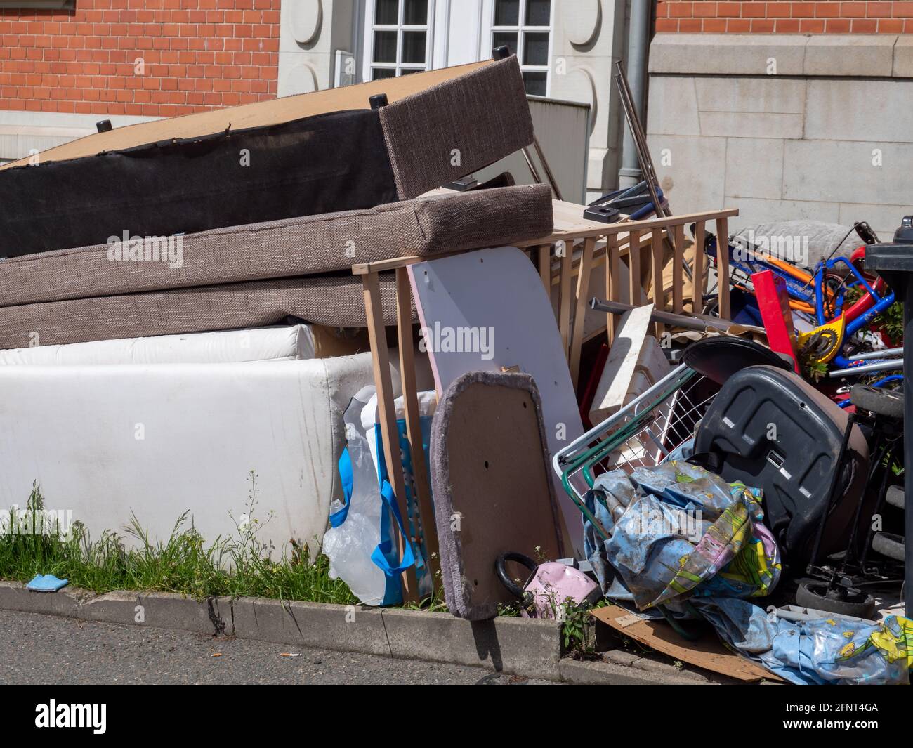 Clearing out bulky waste from an apartment Stock Photo