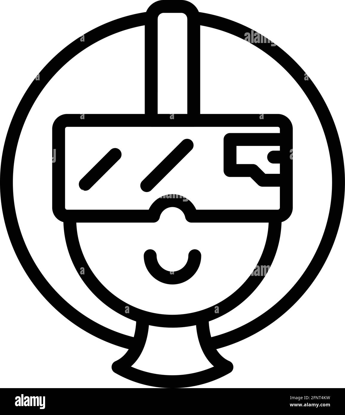 Man virtual headset icon. Outline Man virtual headset vector icon for ...