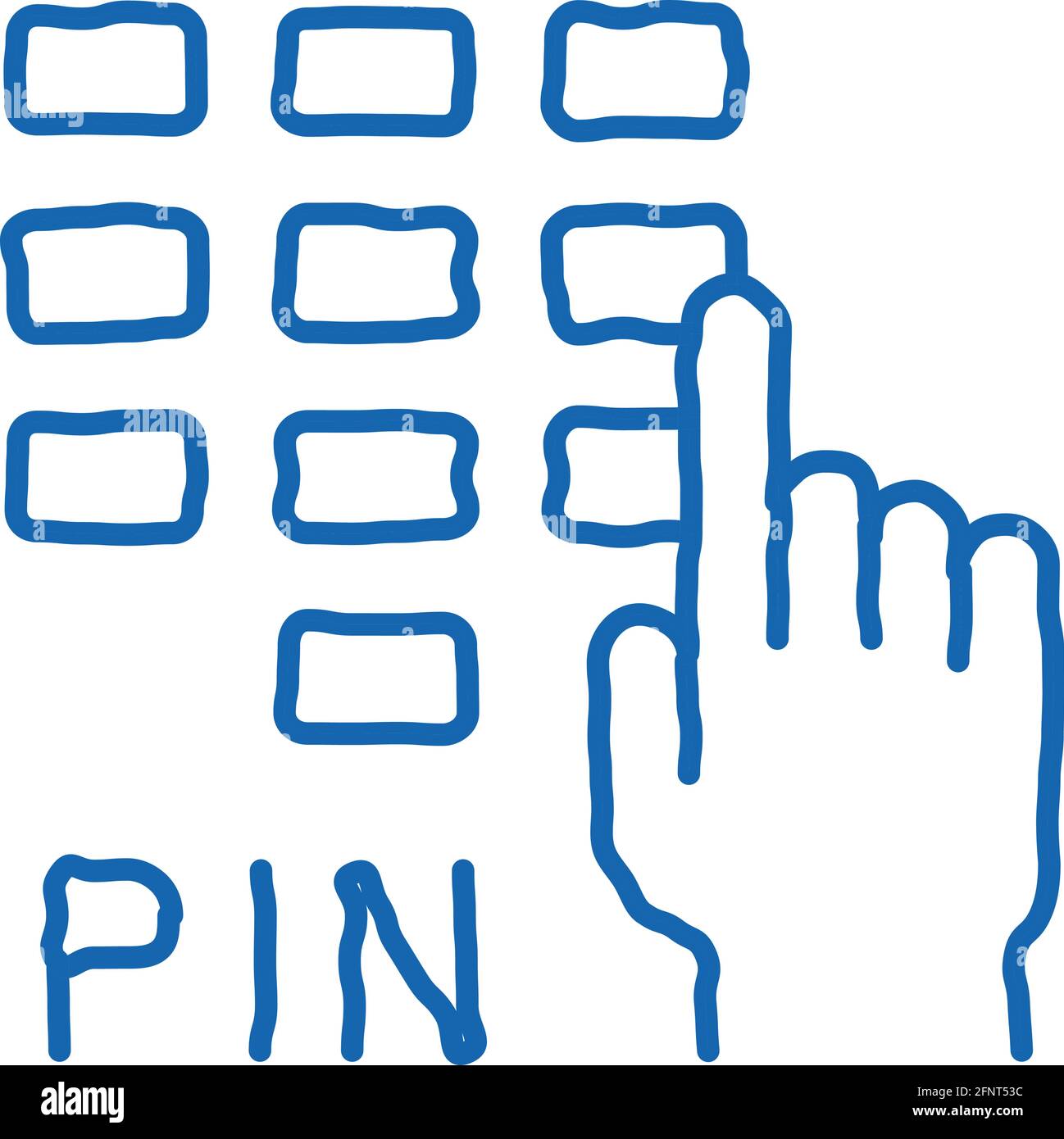 entre pin code doodle icon hand drawn illustration Stock Vector Image ...
