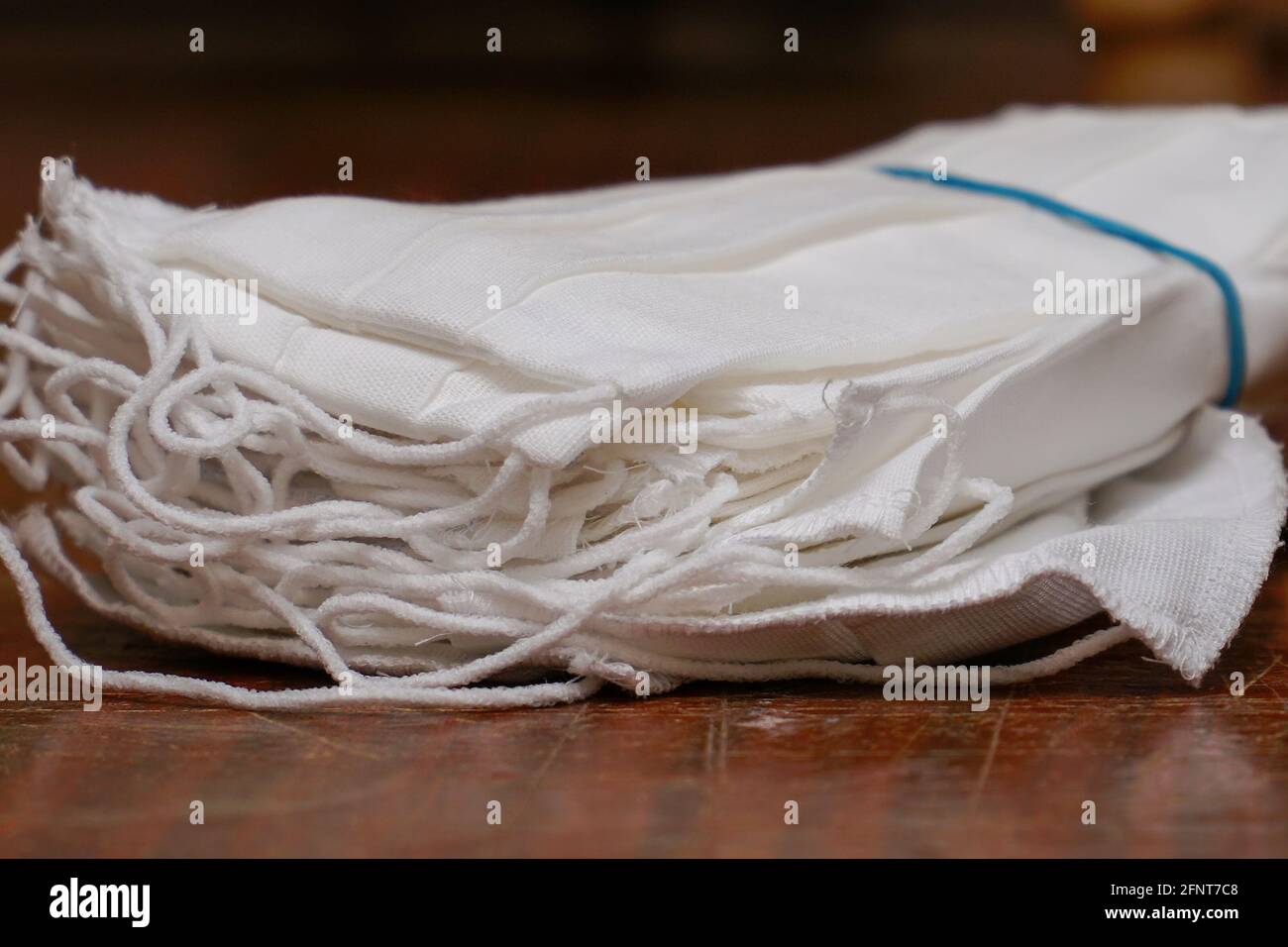Medical masks on table pile hi-res stock photography and images - Alamy