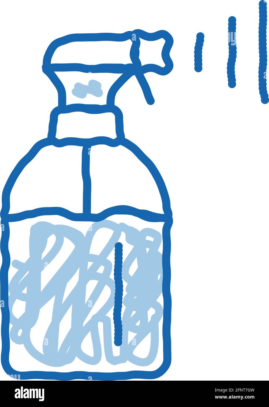 spray bottle doodle icon hand drawn illustration Stock Vector Image