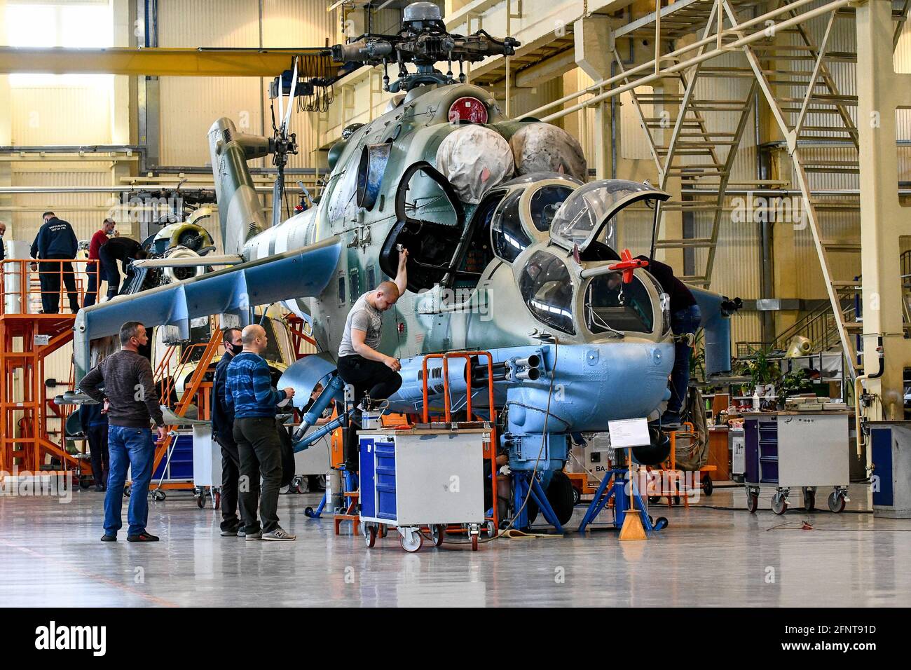 ZAPORIZHZHIA, UKRAINE MAY 18, 2021 Workers are seen on the premises