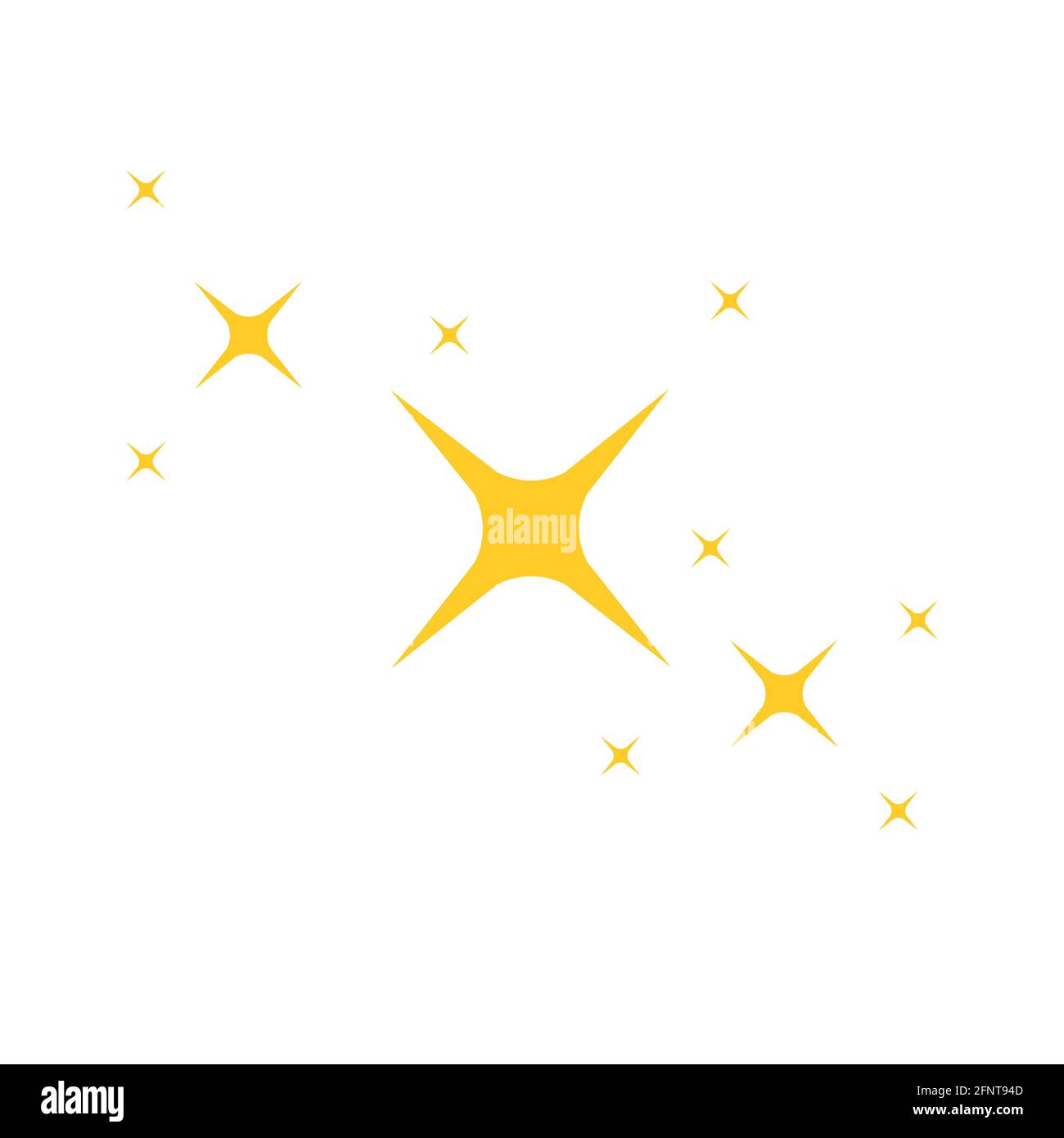 Golden twinkles and sparkles icon. Shining star effect isolated on white  background. Vector flat illustration Stock Vector Image & Art - Alamy