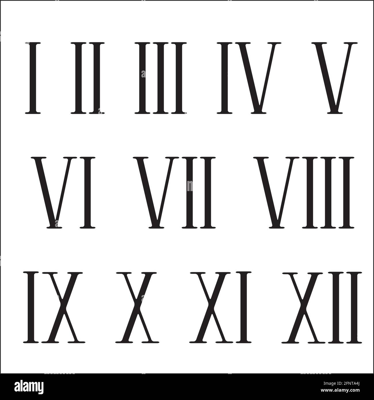 Retro roman numerals, great design for any purposes. Stock Vector