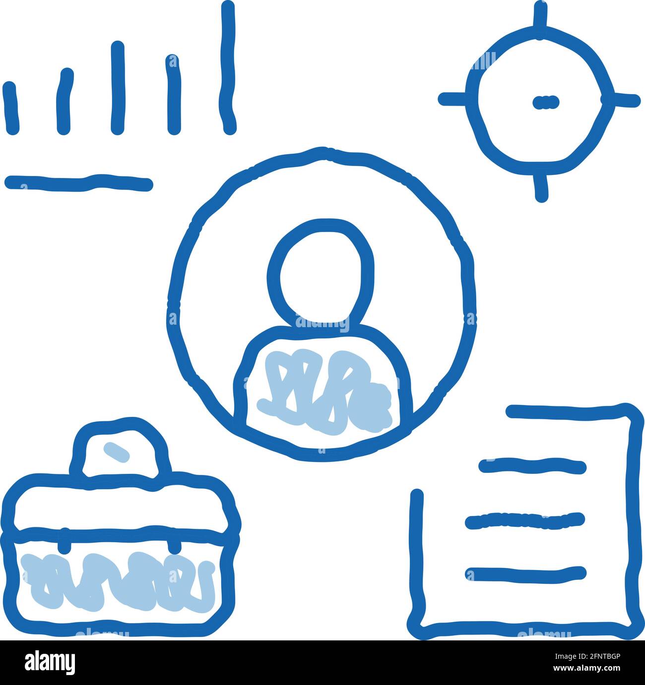 human worker business target doodle icon hand drawn illustration Stock ...