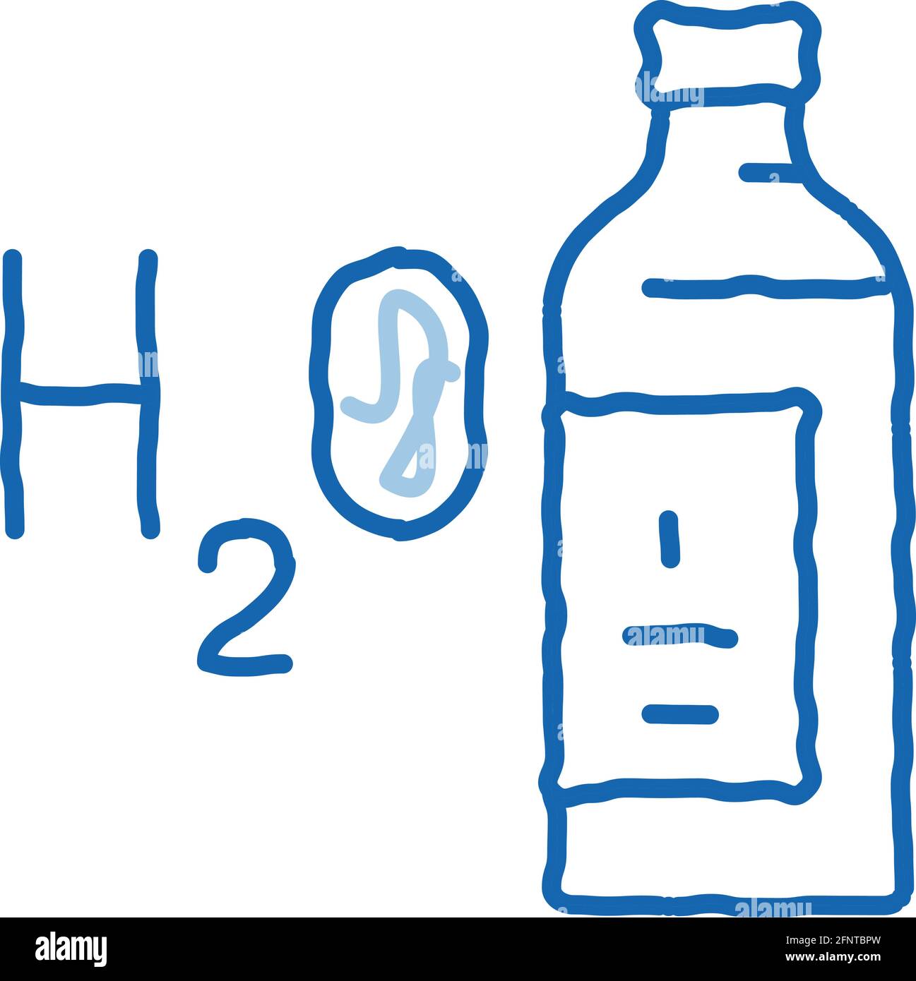 water h2o bottle doodle icon hand drawn illustration Stock Vector Image ...