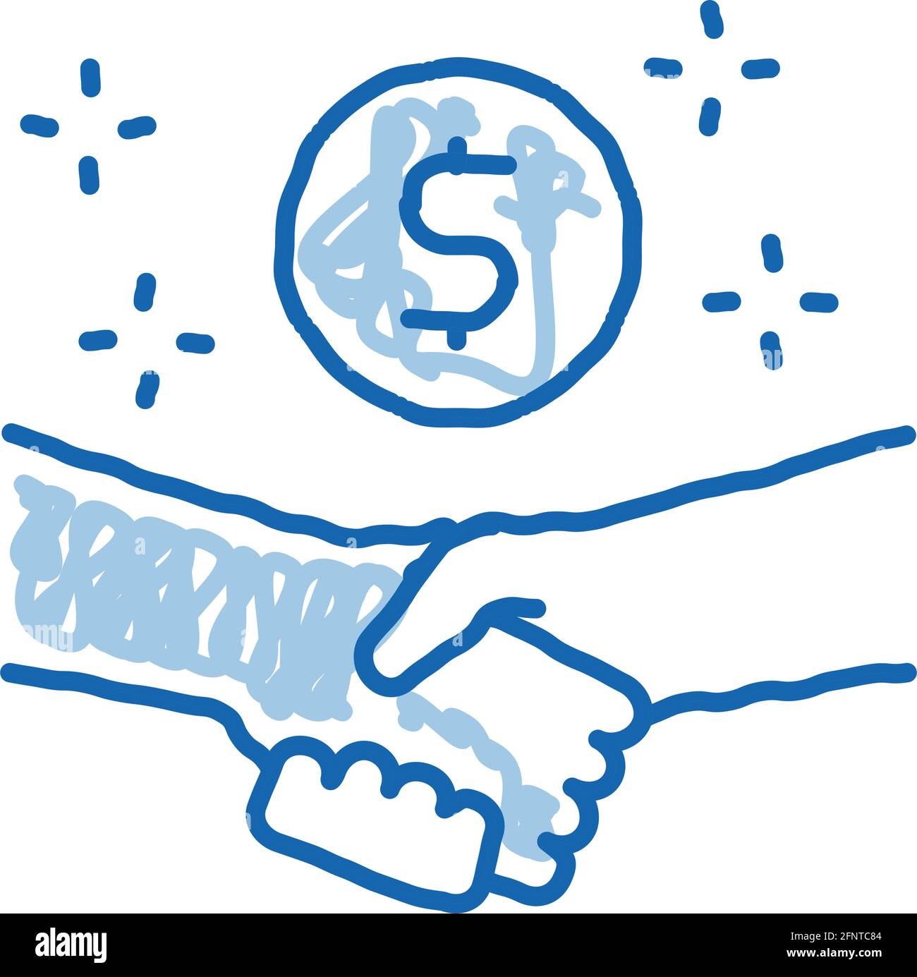 business contract handshake doodle icon hand drawn illustration Stock ...