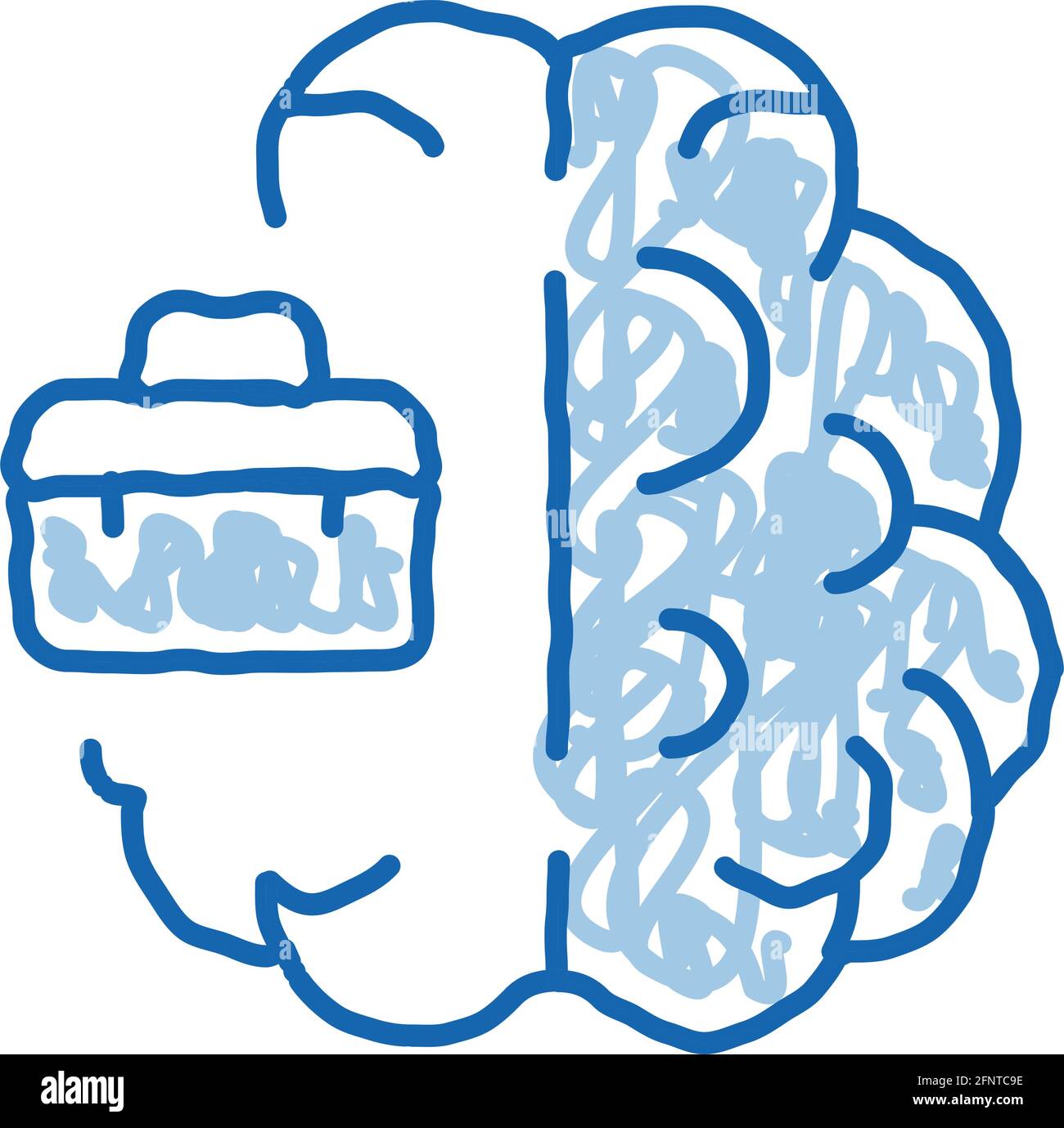 business case and brain doodle icon hand drawn illustration Stock ...