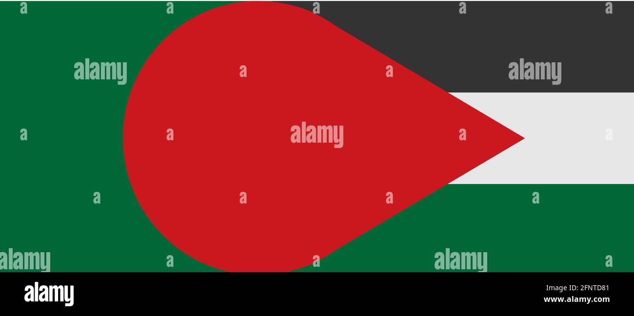 Bangladesh and Palestine flag. Stock Photo