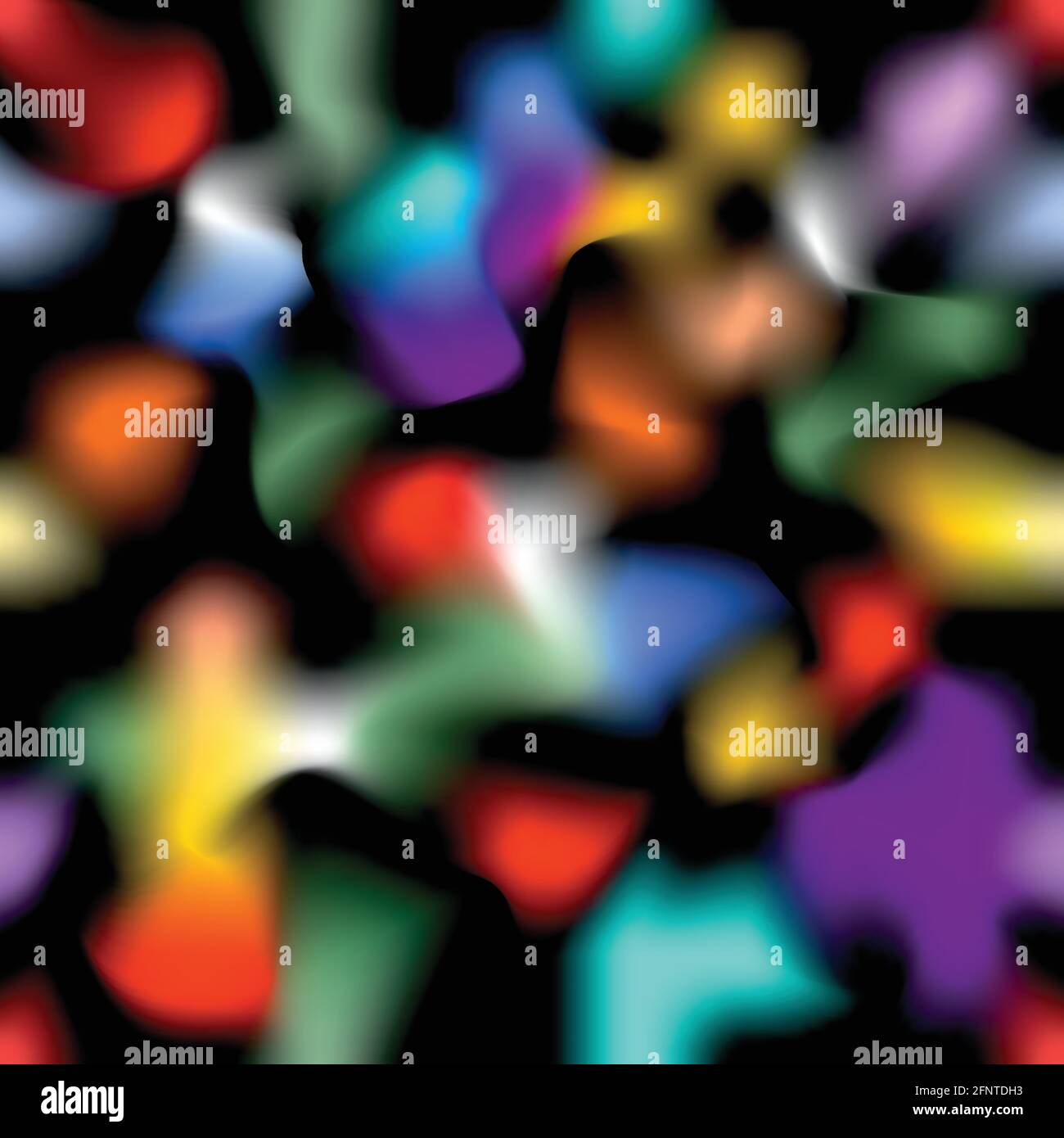 Abstract modern seamless vector blur background with colorful stains, rainbow splashes on black area Stock Vector