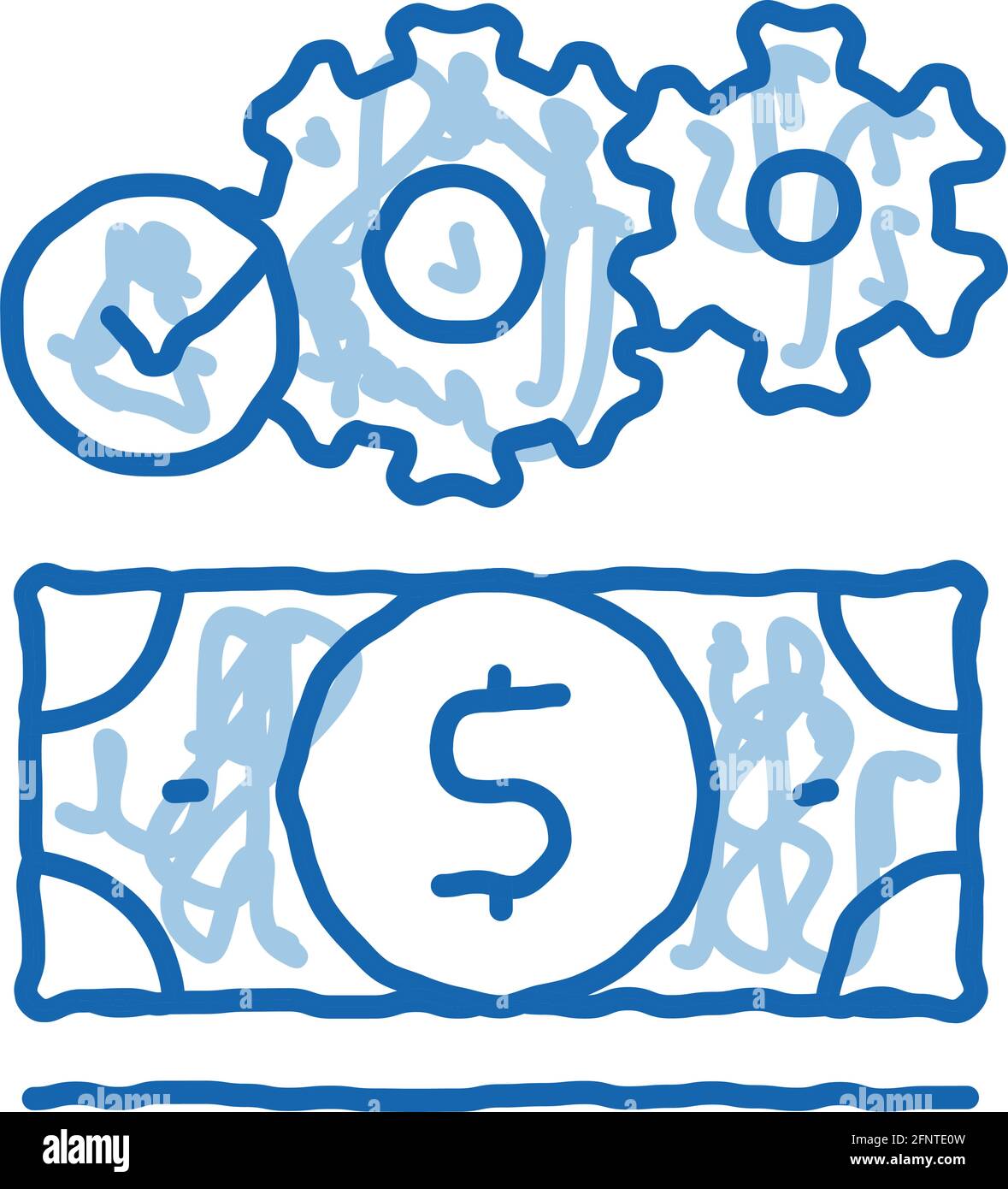 working money dollar doodle icon hand drawn illustration Stock Vector ...