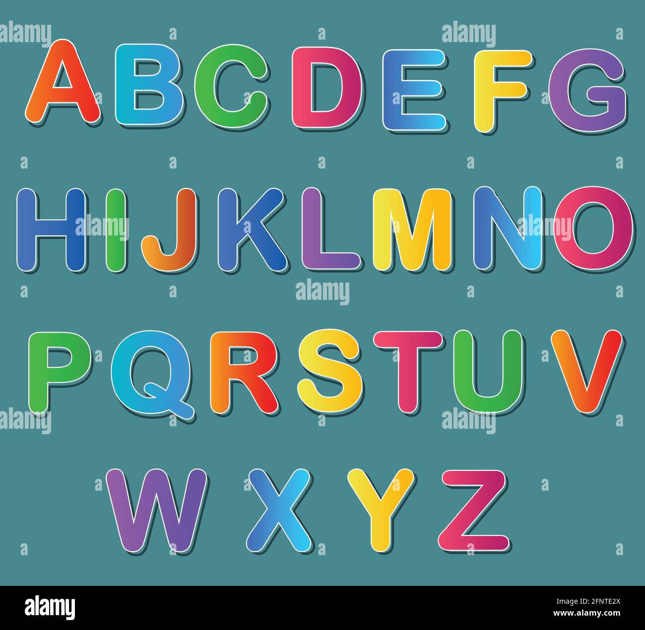 Multicolored Alphabet sticker colorful letters Stock Vector Image & Art