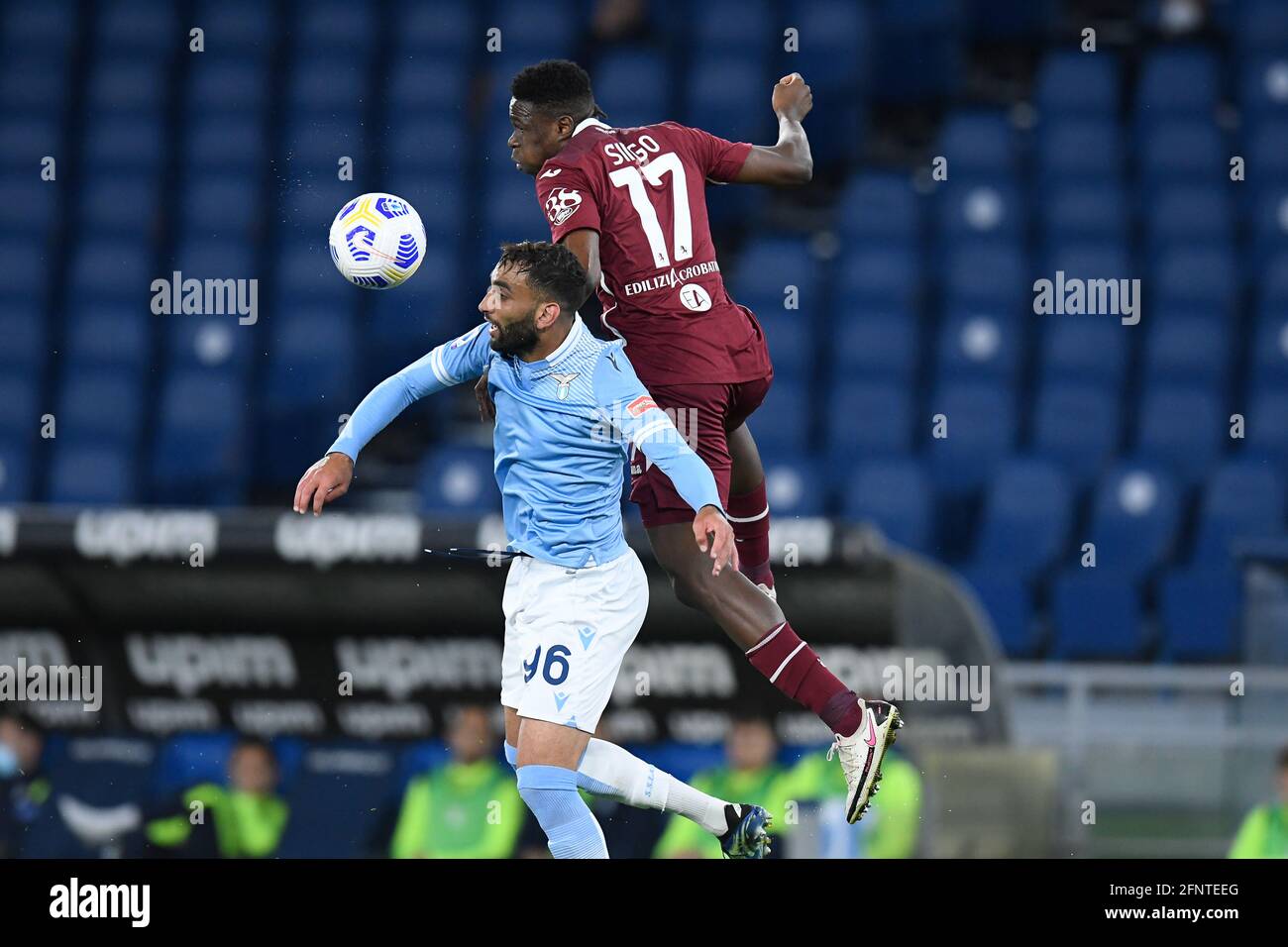 Rome Italy 18 May 21 Mohamed Fares Of Ss Lazio And Wilfried Singo Of Fc Torino At The Lazio Vs Torino Serie A League Credit Roberto Ramaccia Alam Stock Photo Alamy