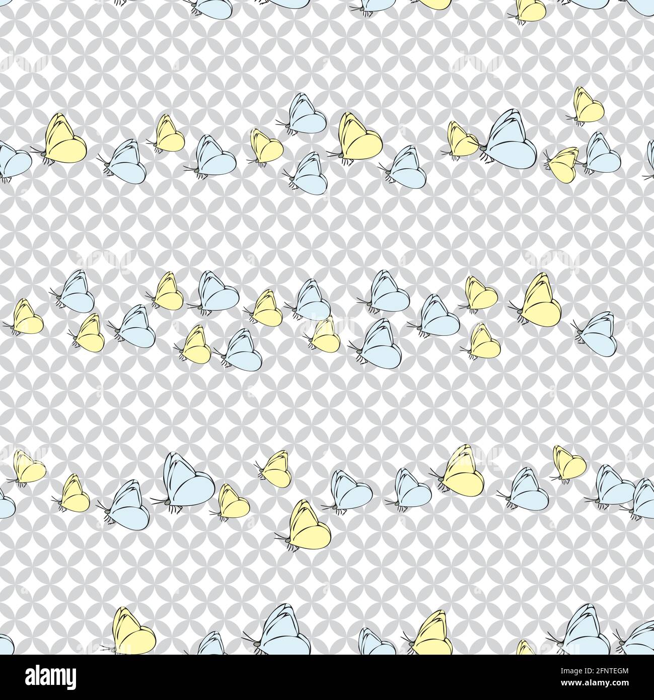 Vector white background daisy flowers, wild flowers and butterflies ...
