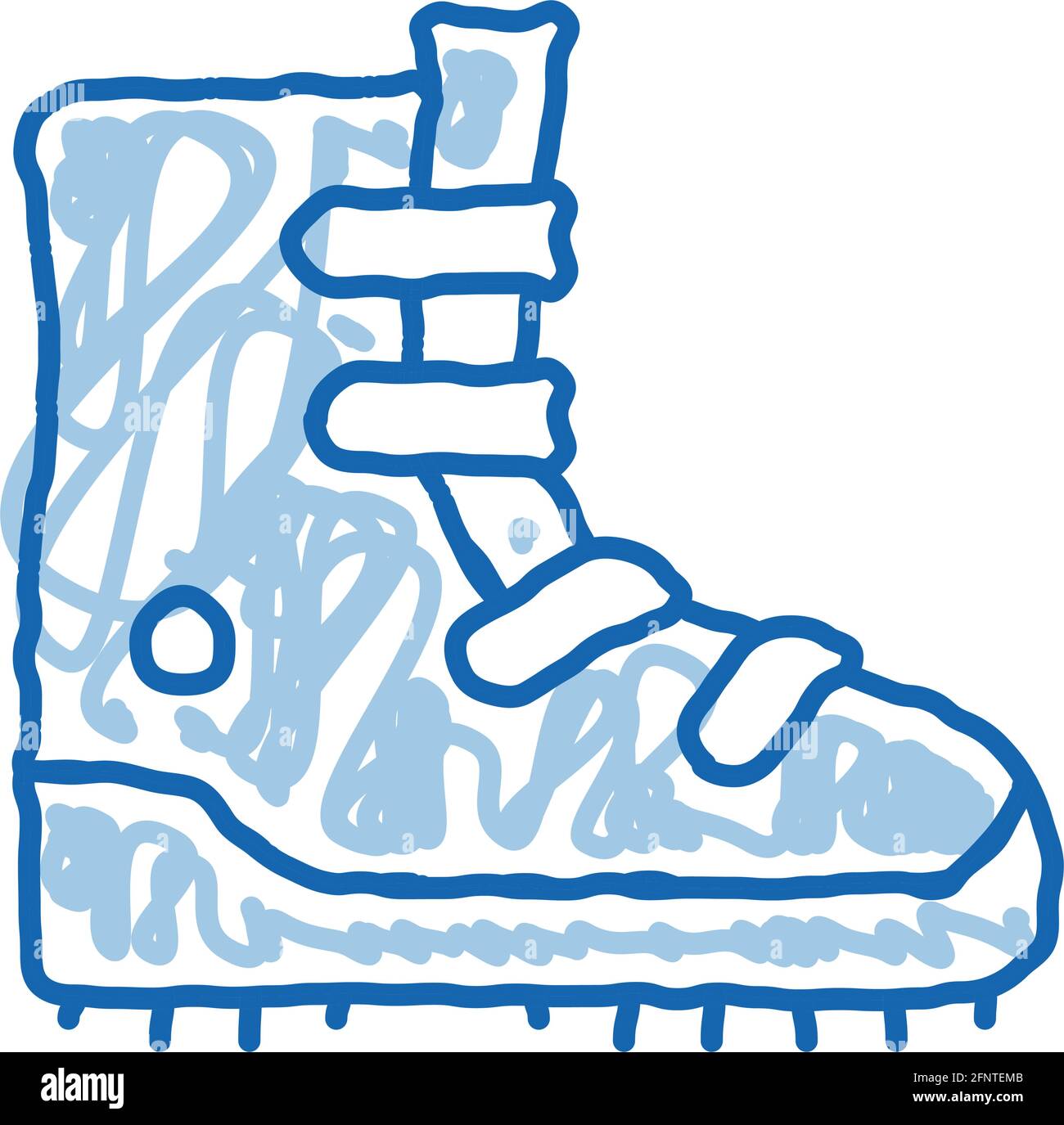 hiking tourist boot doodle icon hand drawn illustration Stock Vector
