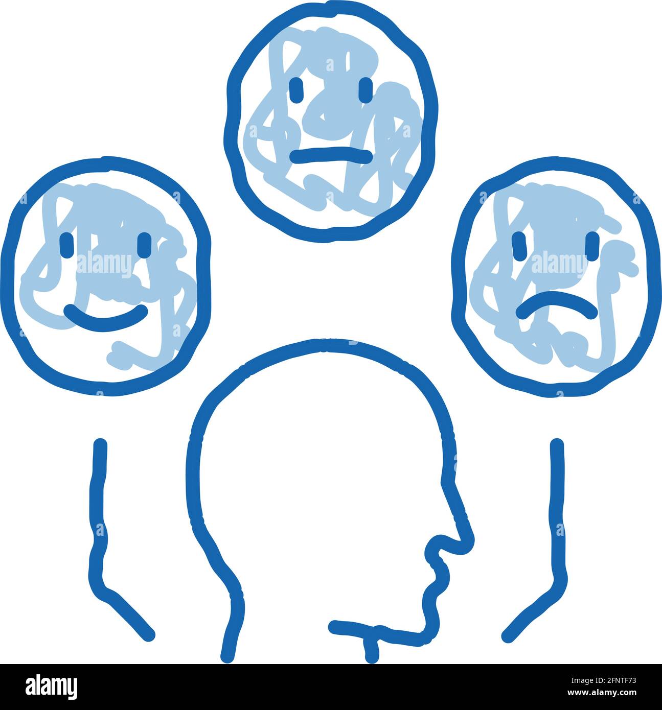 positive neutral negative human feedback doodle icon hand drawn ...