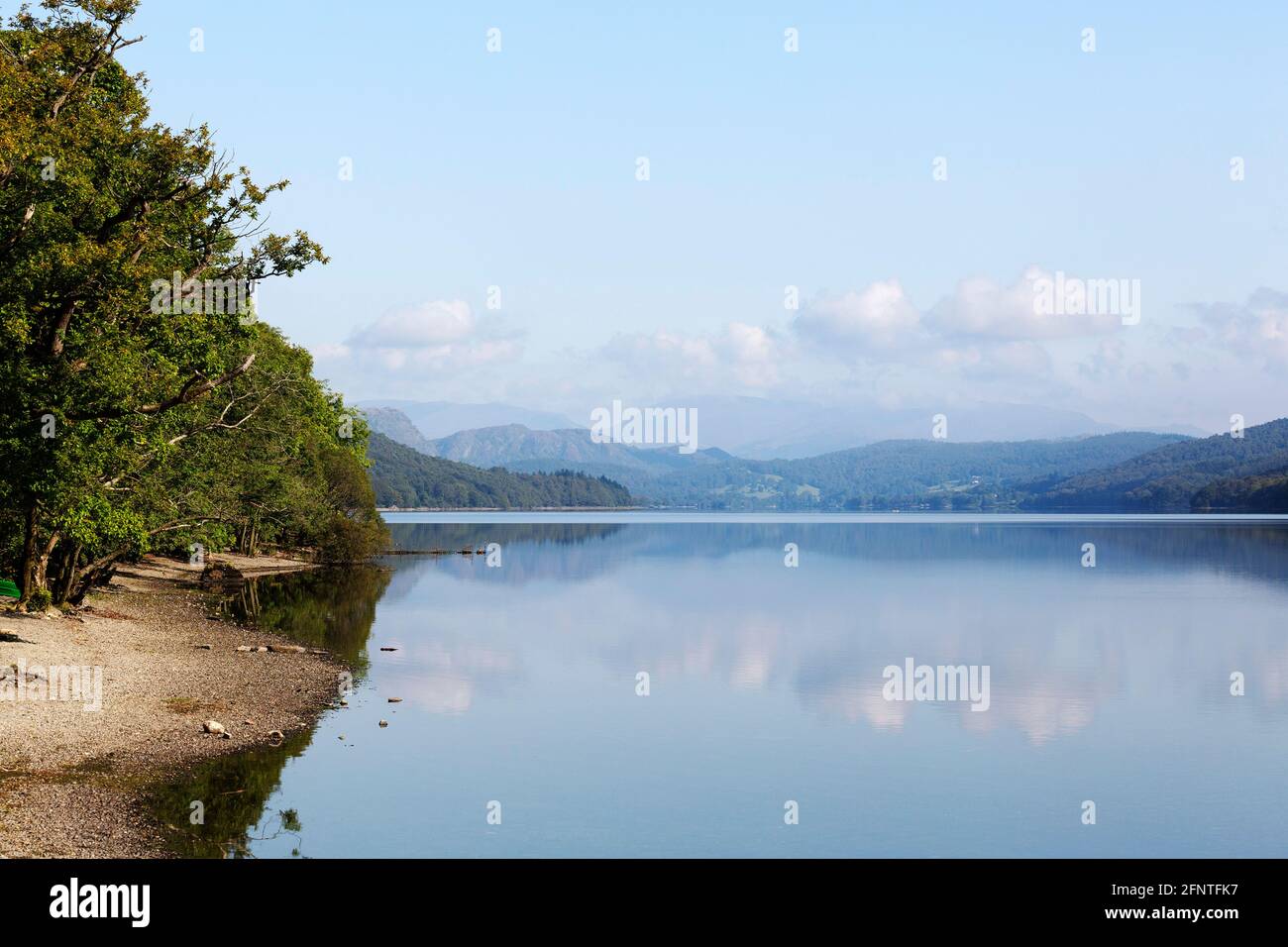 Coniston Water in Cumbria, England. The lake is in the Lake District National Park. Stock Photo
