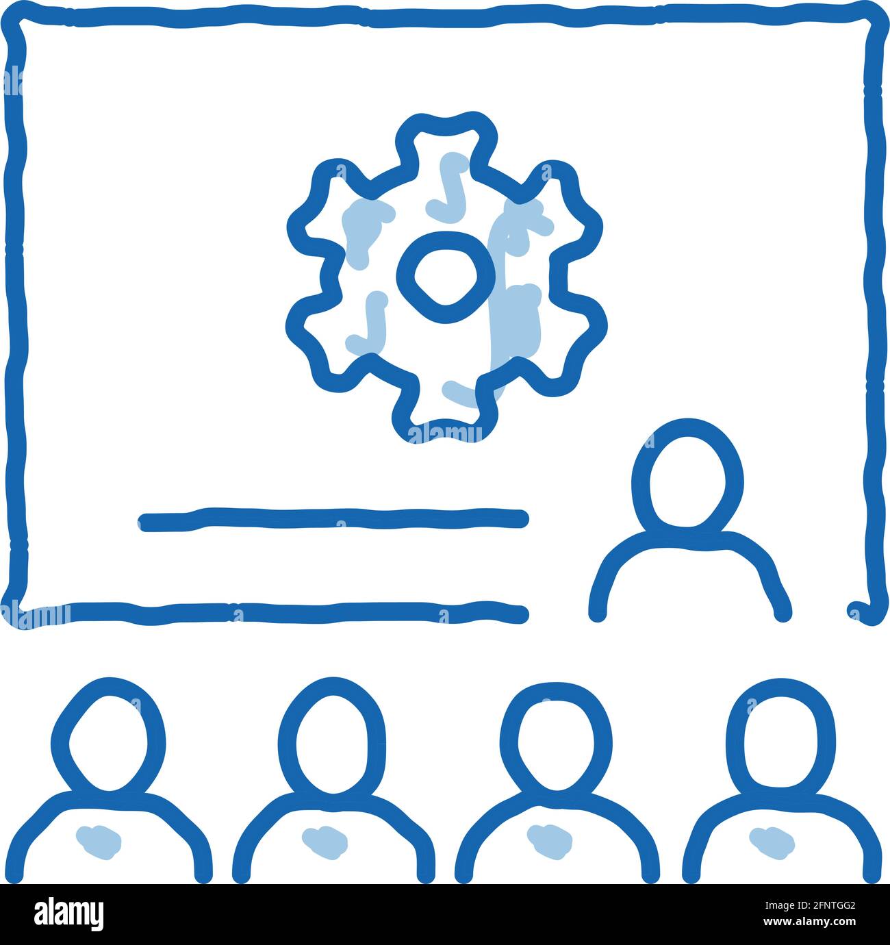 presentation blackboard doodle icon hand drawn illustration Stock ...