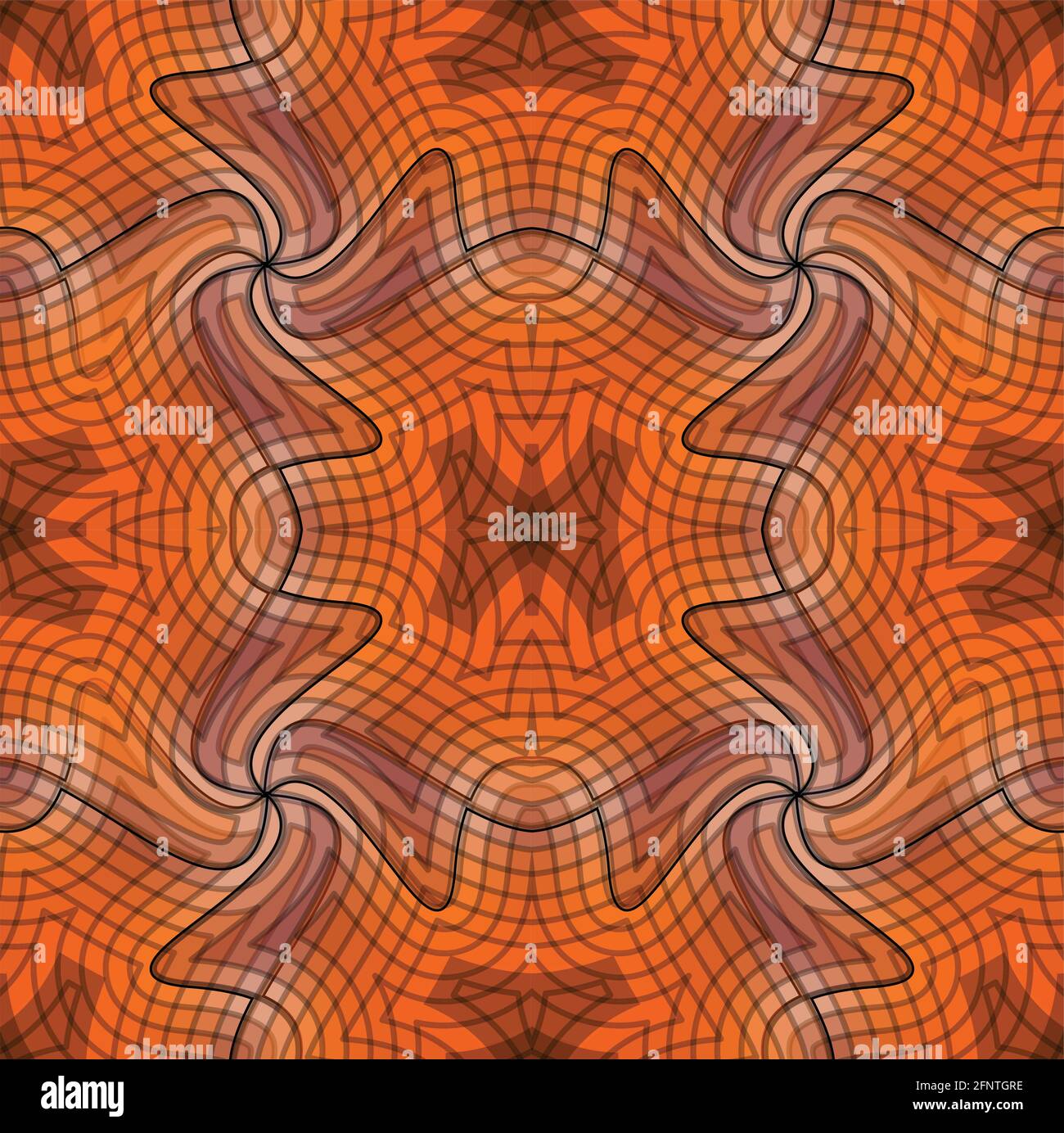 Vector abstract background in orange wave design. Symmetric geometric ...