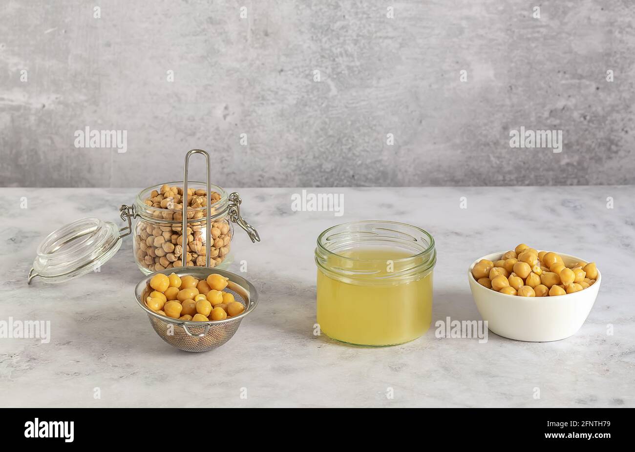 Canned chickpea water aquafaba. Egg replacement and substitutes. Vegan