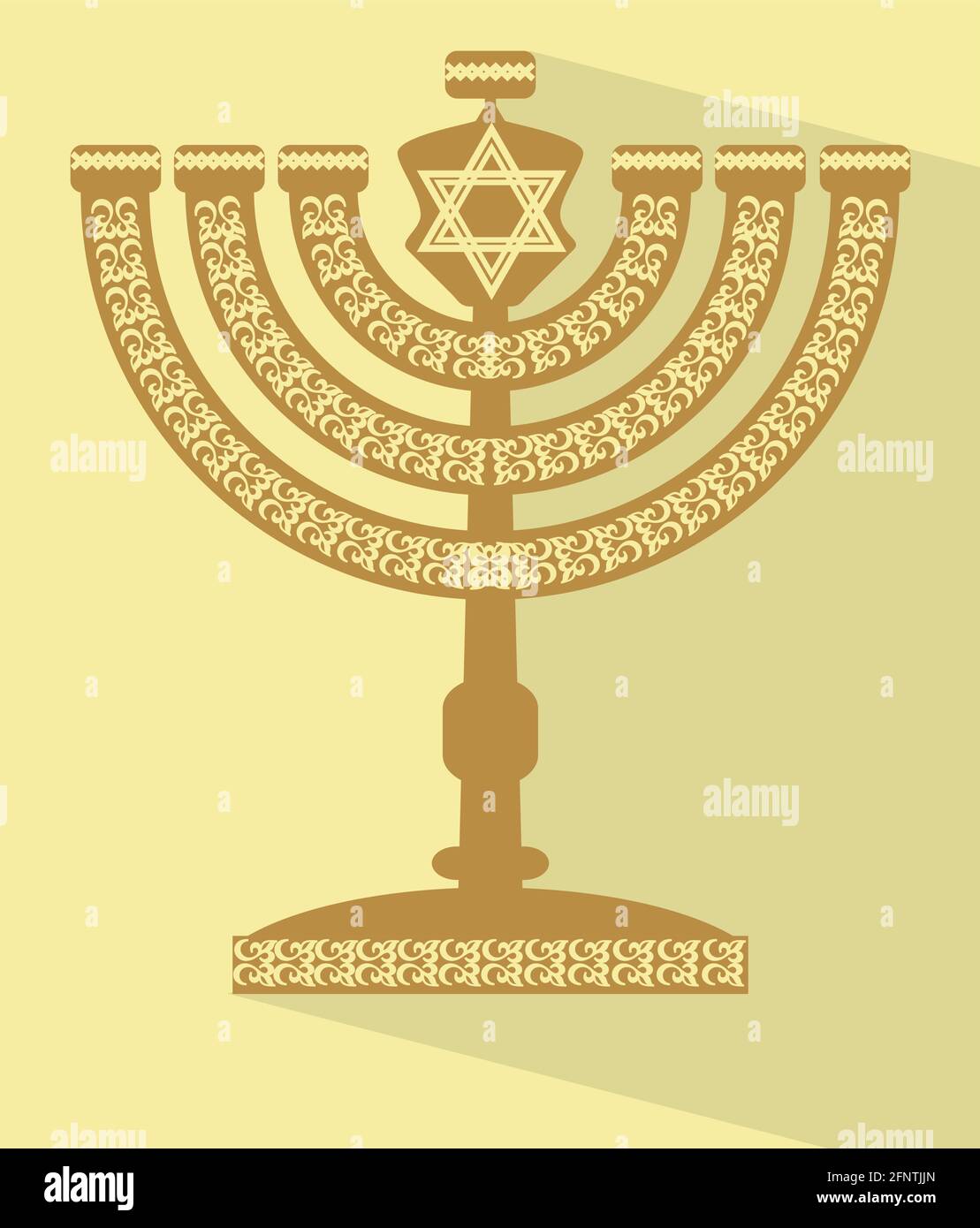 7 Chandeliers juifs armés - Menorah (2) - Cuivre, Laiton