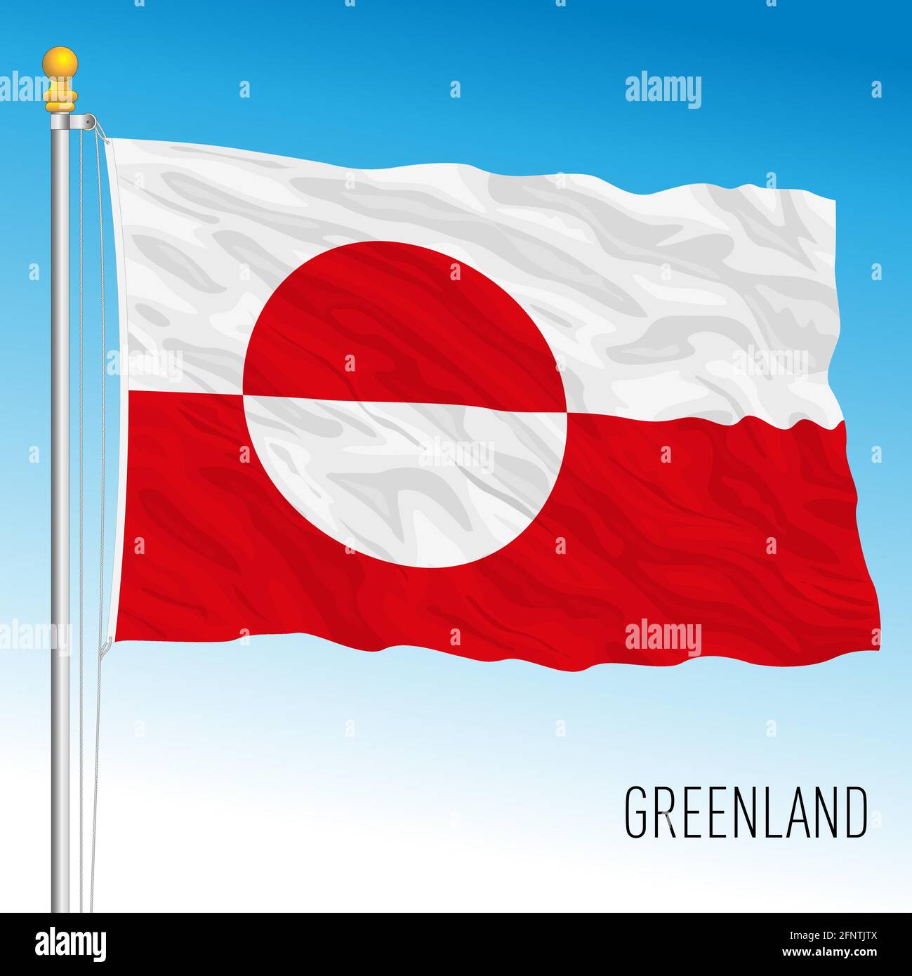 Greenland Official National Flag American Territory Denmark Vector