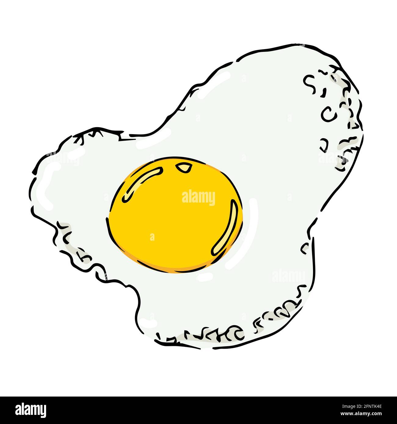 Fried egg isolated illustration on white background Stock Vector