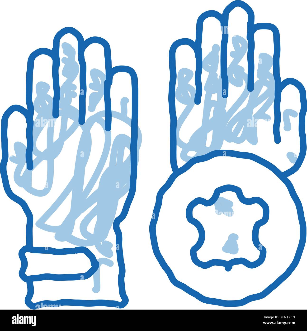 leather gloves doodle icon hand drawn illustration Stock Vector Image ...
