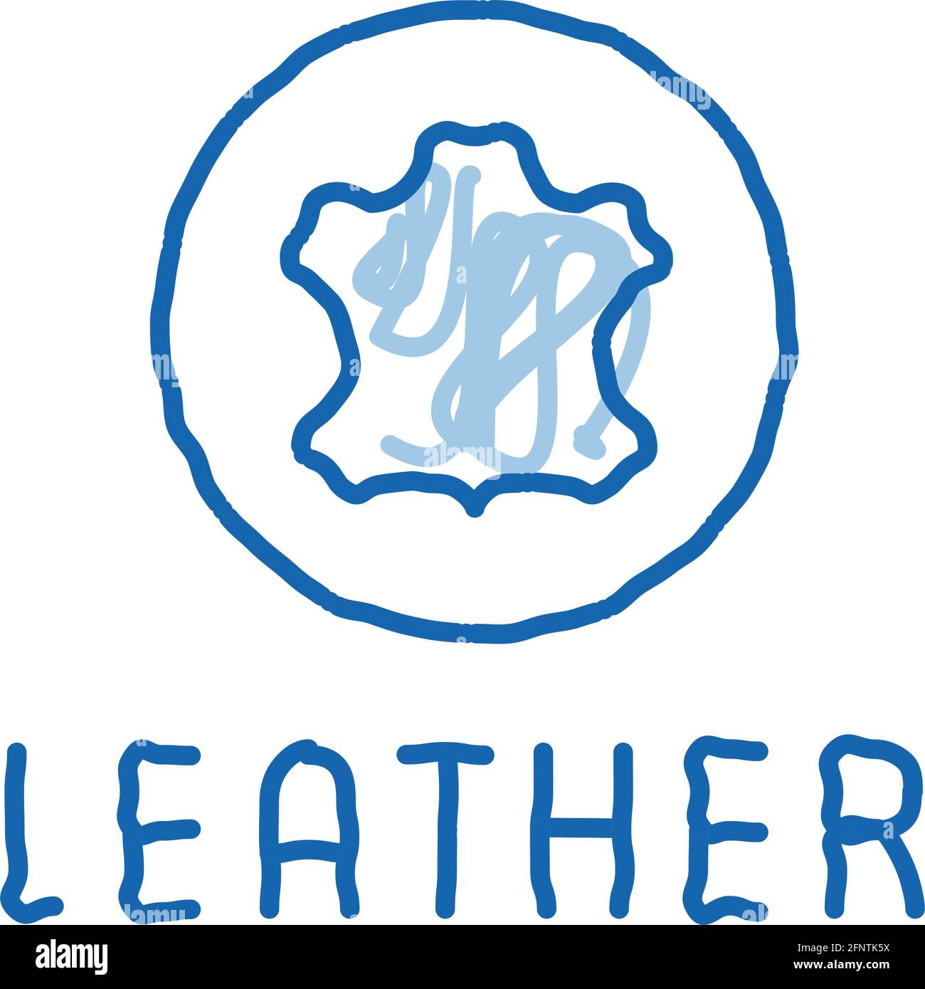 genuine leather label doodle icon hand drawn illustration Stock Vector ...