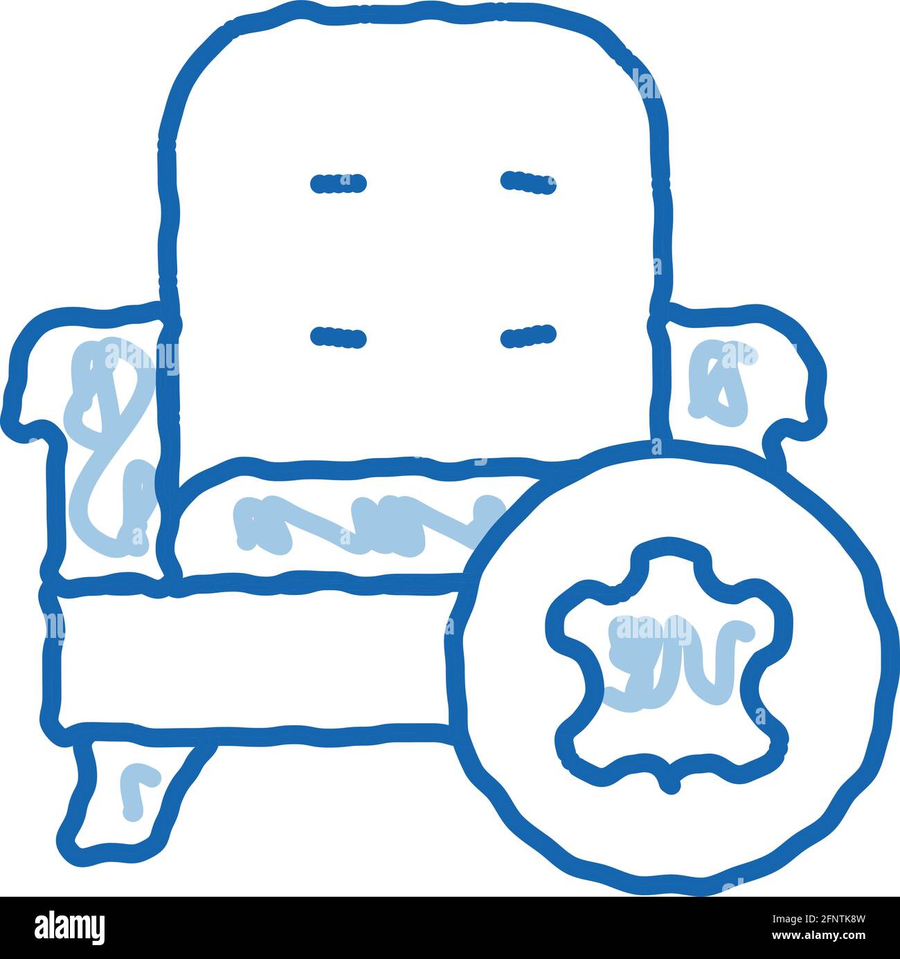 leather armchair doodle icon hand drawn illustration Stock Vector Image ...