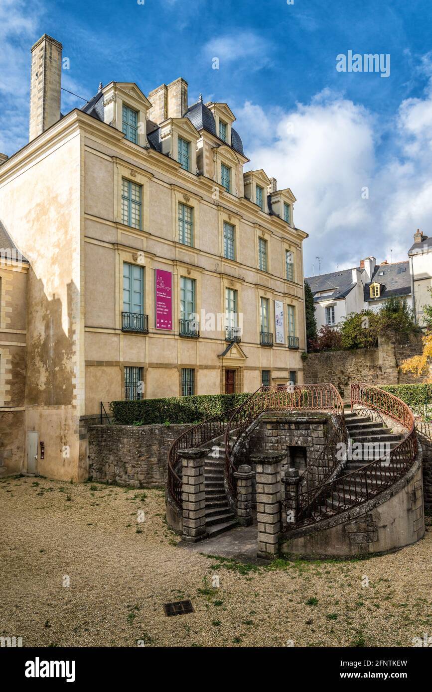 Cozy court of historical building in small city Vannes, Bretagne, France Stock Photo