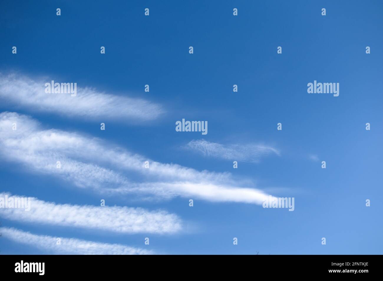 blue sky with cirrus and cumulus white clouds Stock Photo - Alamy